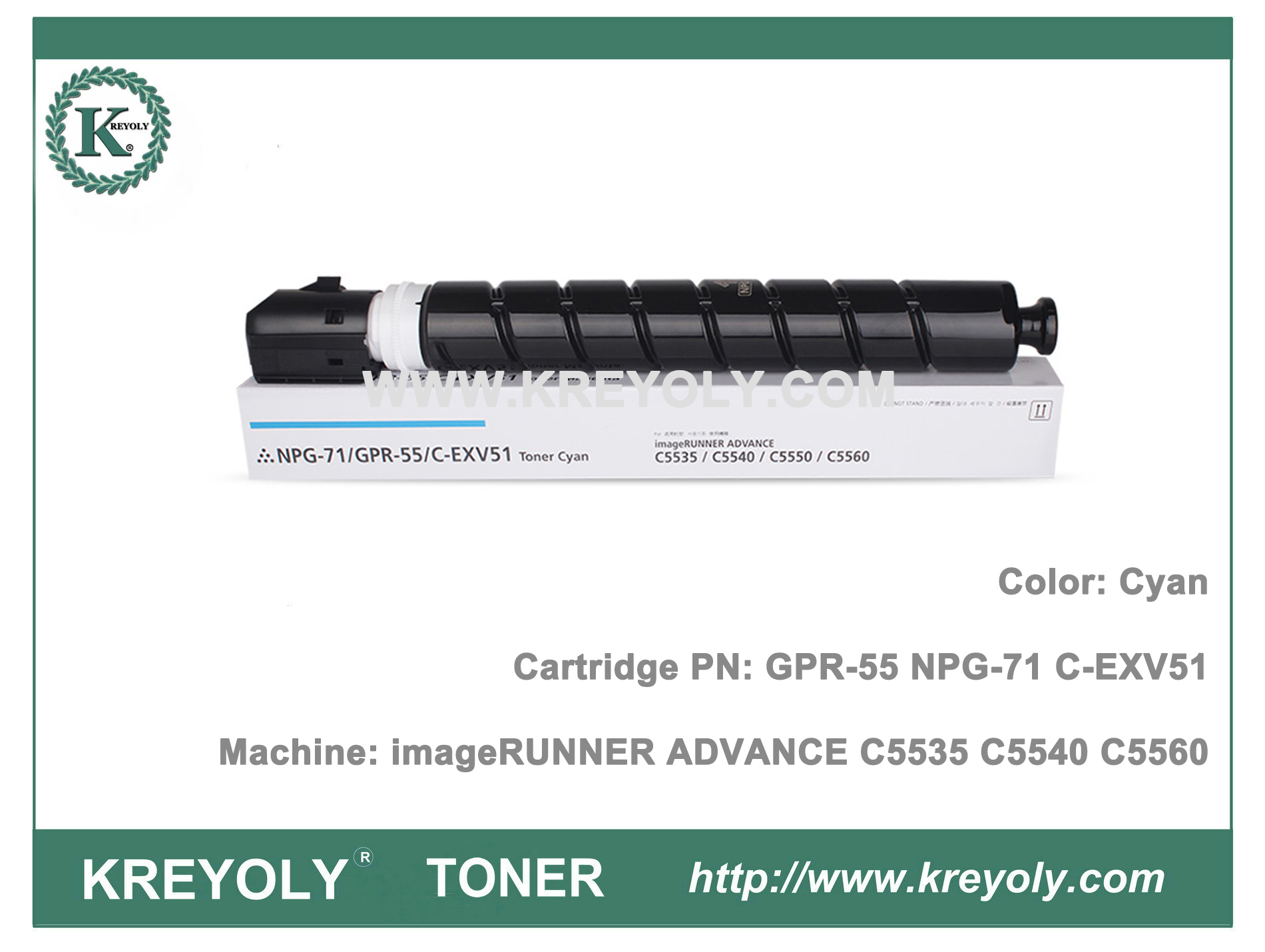 Cartouche de toner NPG71 GPR55 C-EXV51 pour imageRunner ADVANCE C5560 C5550 C5540 C5535