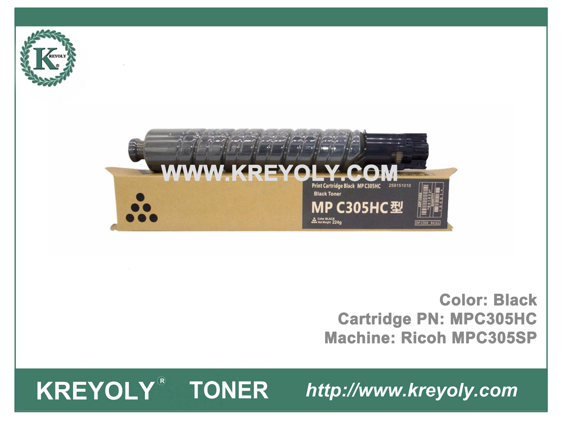 Cartouche de toner couleur Ricoh MPC305 pour MPC305SP